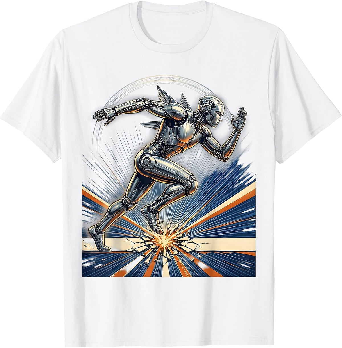 Men's Godspeed Sprinter Finish Line Burst Design T-Shirt - White