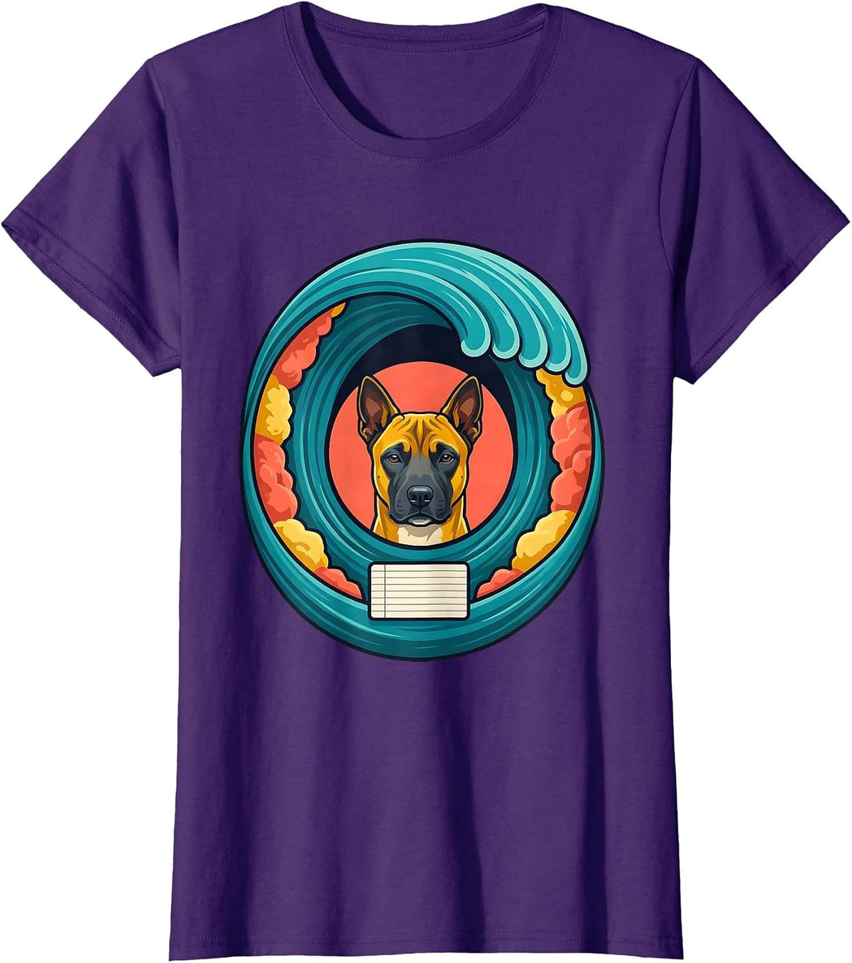Basenji Great Wave Japanese Art Animal Humor T-Shirt - Purple