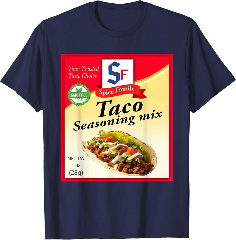 Taco Seasoning Mix Funny Mexico Cinco De Mayo Group Costumes T-Shirt - Navy Blue