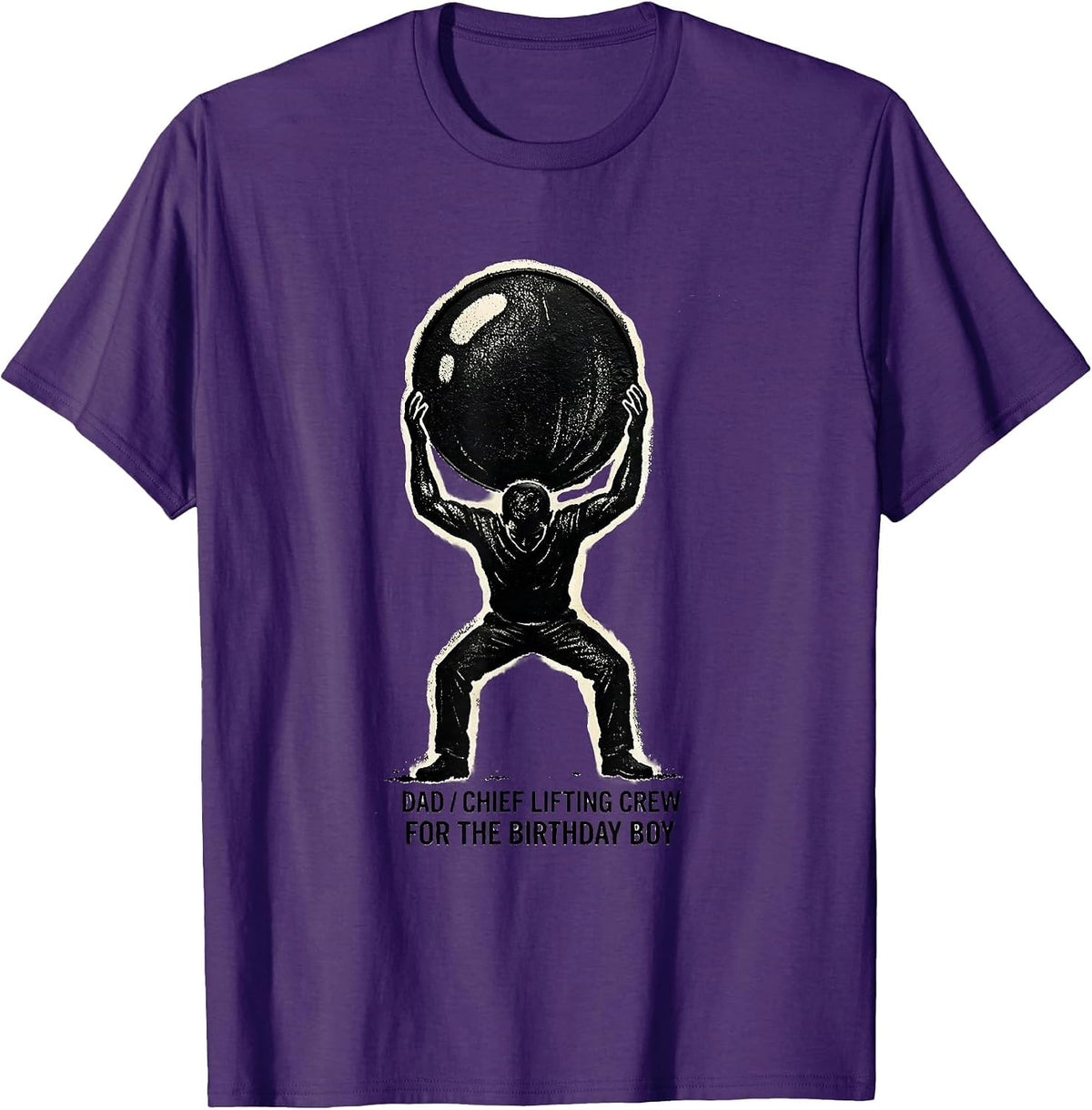Dad Chief Lifting Crew For The Birthday Boy Family T-Shirt - Purple