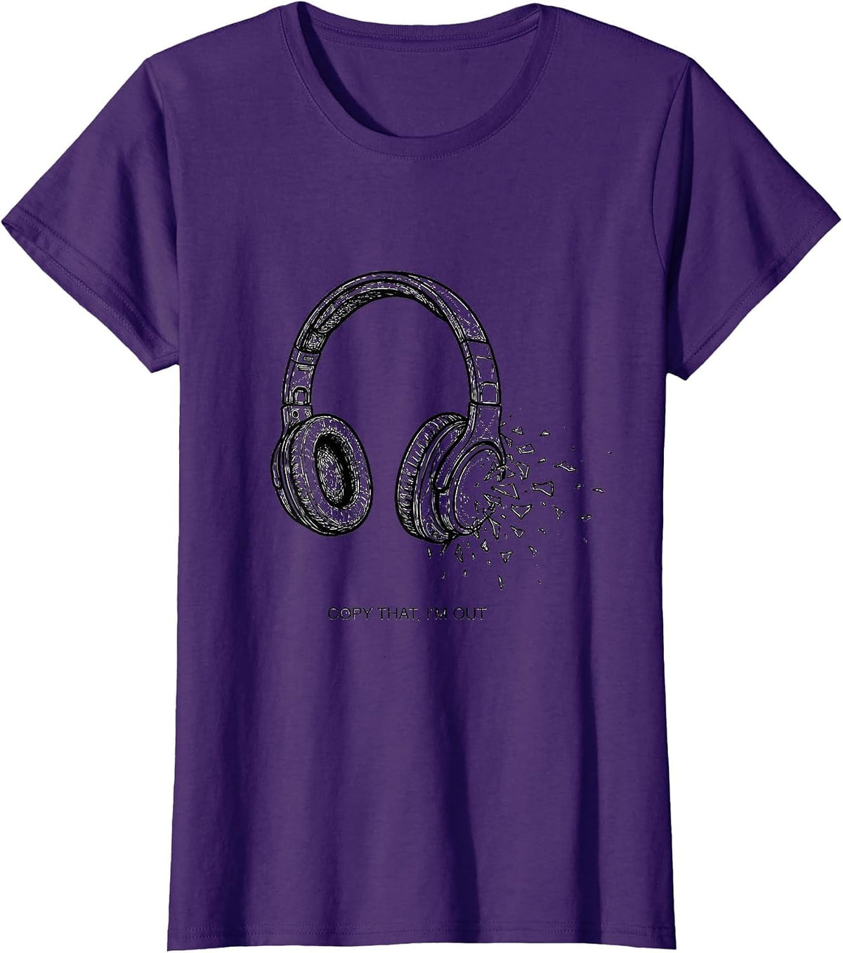 Women's Copy That, I'm Out Funny Ham Radio Operator Hobbyist Humor T-Shirt - Purple