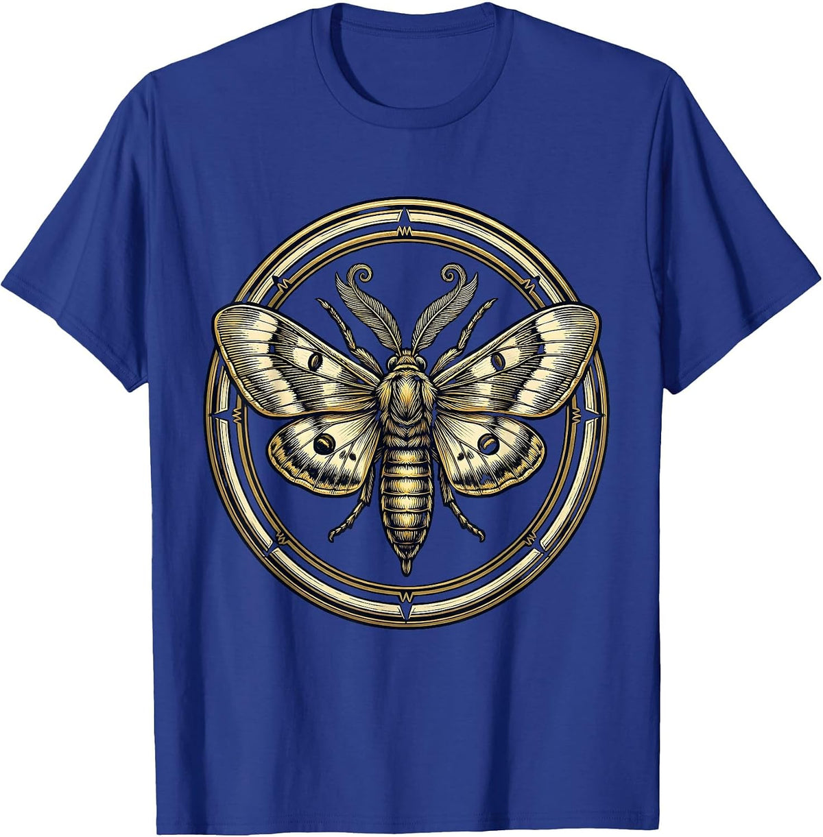 Moth with Guitar Pick Wings Music Band Tee T-Shirt - Royal Blue