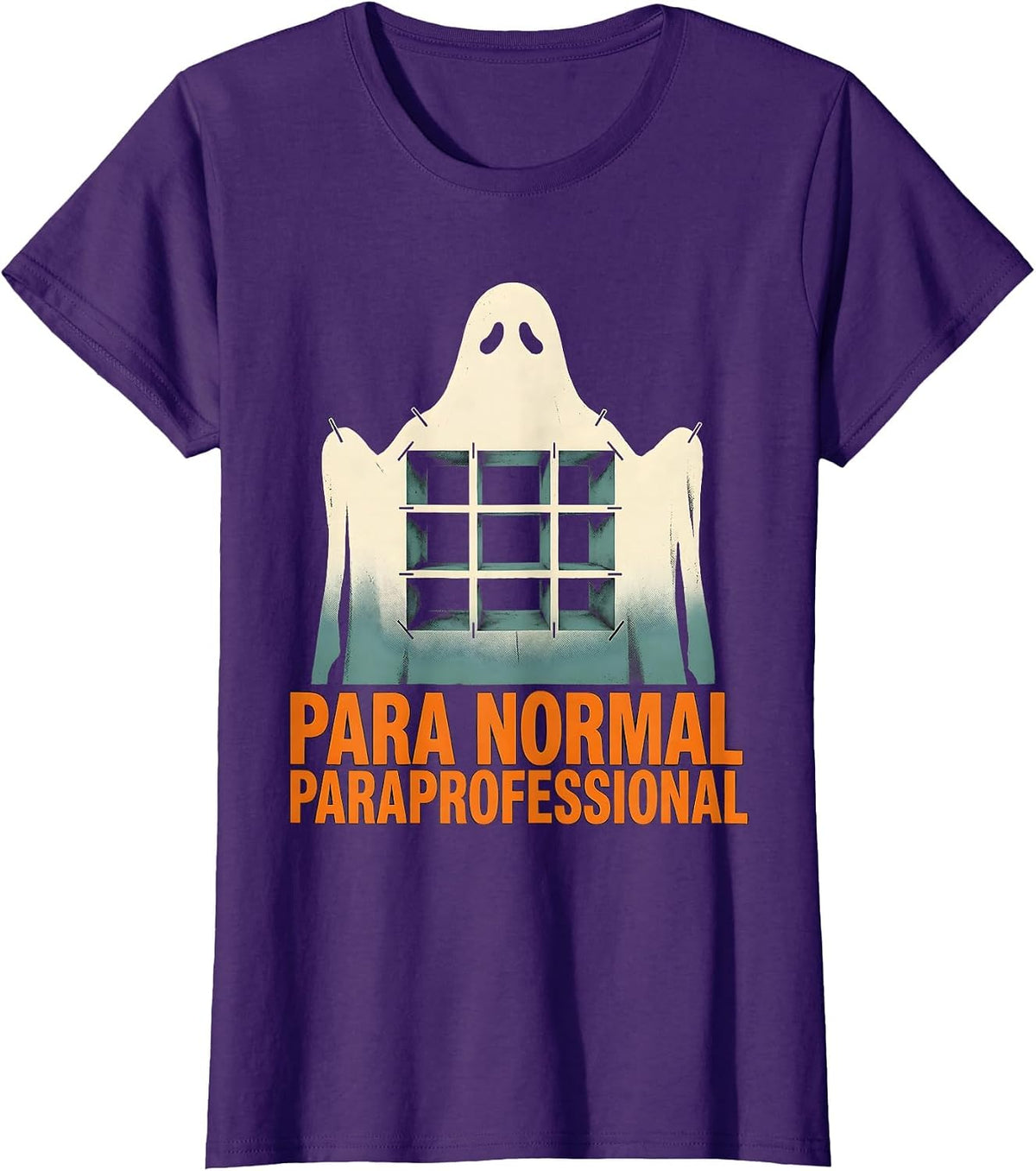 Women's Para Normal Paraprofessional Ghost SPED Teacher Halloween T-Shirt - Purple