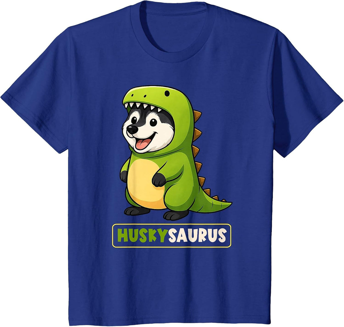 Husky Dinosaur Costume Trex Huskysaurus Animal Lover Mom Dad T-Shirt - Royal Blue