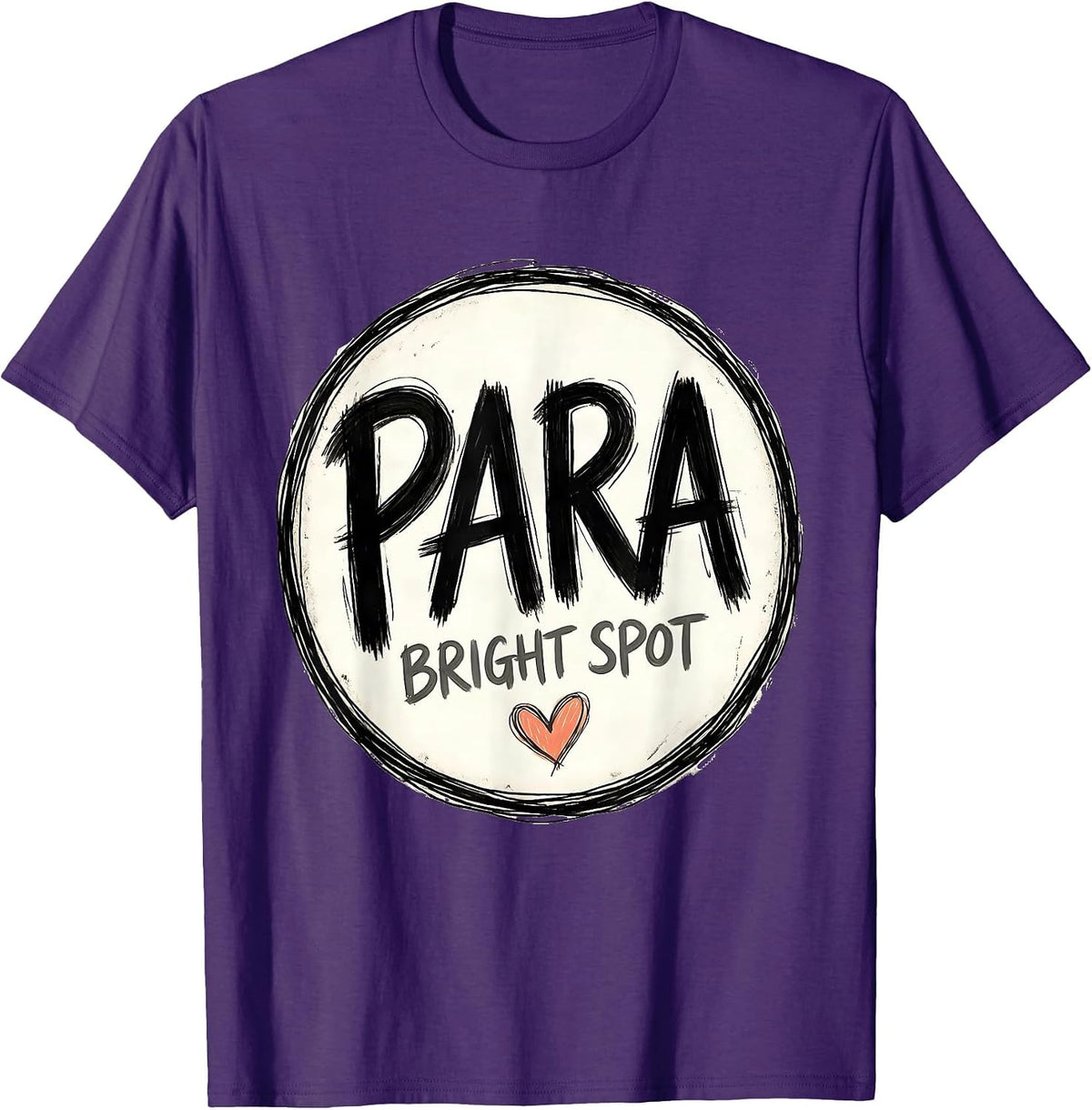 Men's Para Bright Spot Hand-Sketched Paraprofessional Paraeducator T-Shirt - Purple