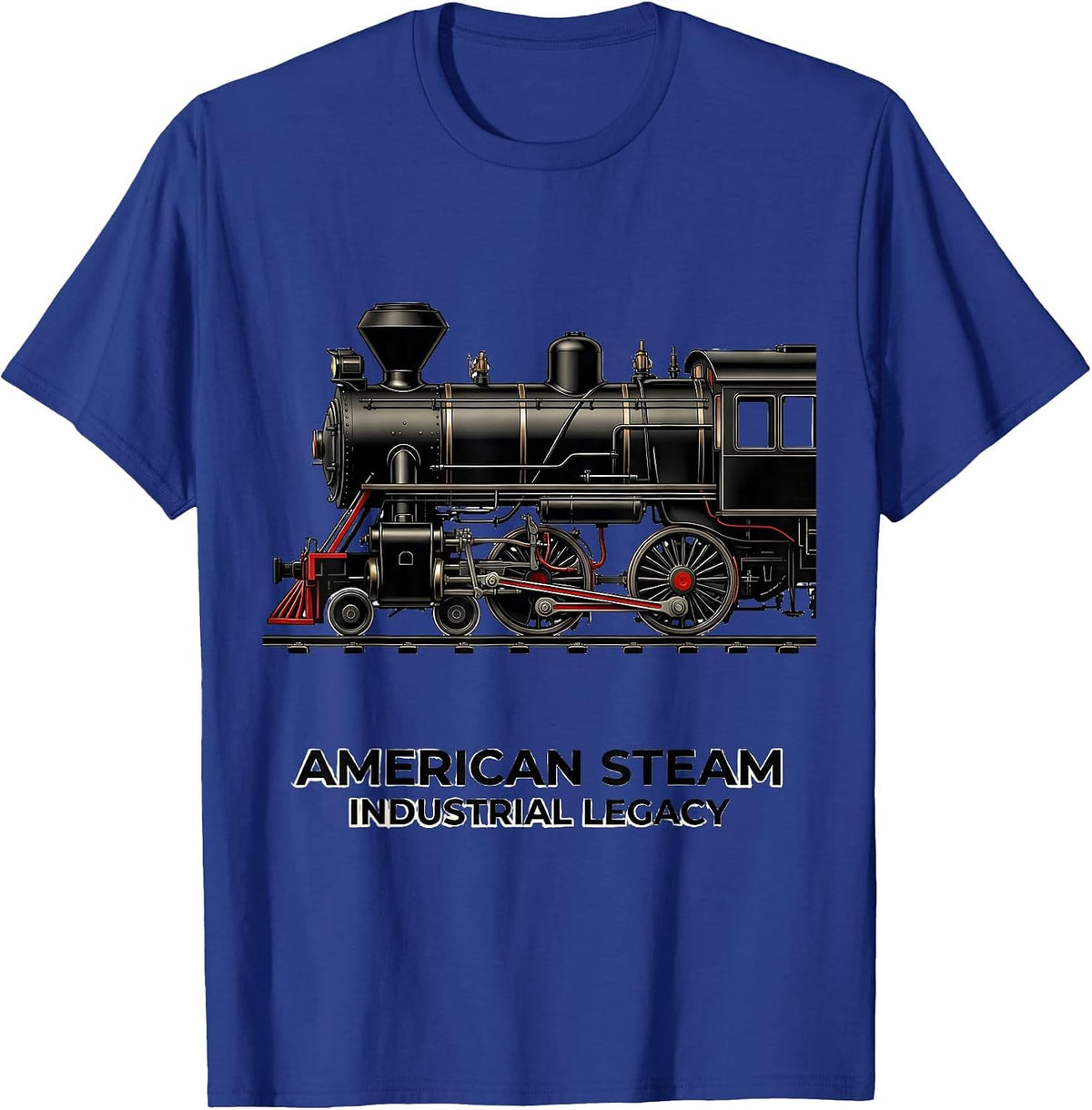 Men's American Steam Industrial Legacy Big Boy 4014 Train Engineer T-Shirt - Royal Blue