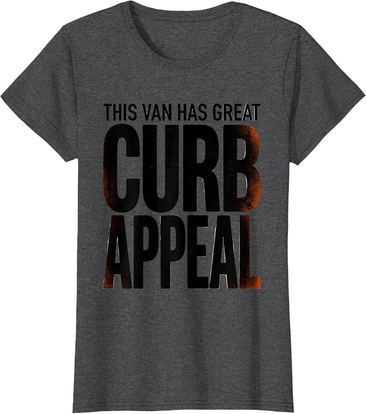 Women's THIS VAN HAS GREAT CURB APPEAL Retro Van Life Nomads Vanlife T-Shirt - Dark Heather Grey