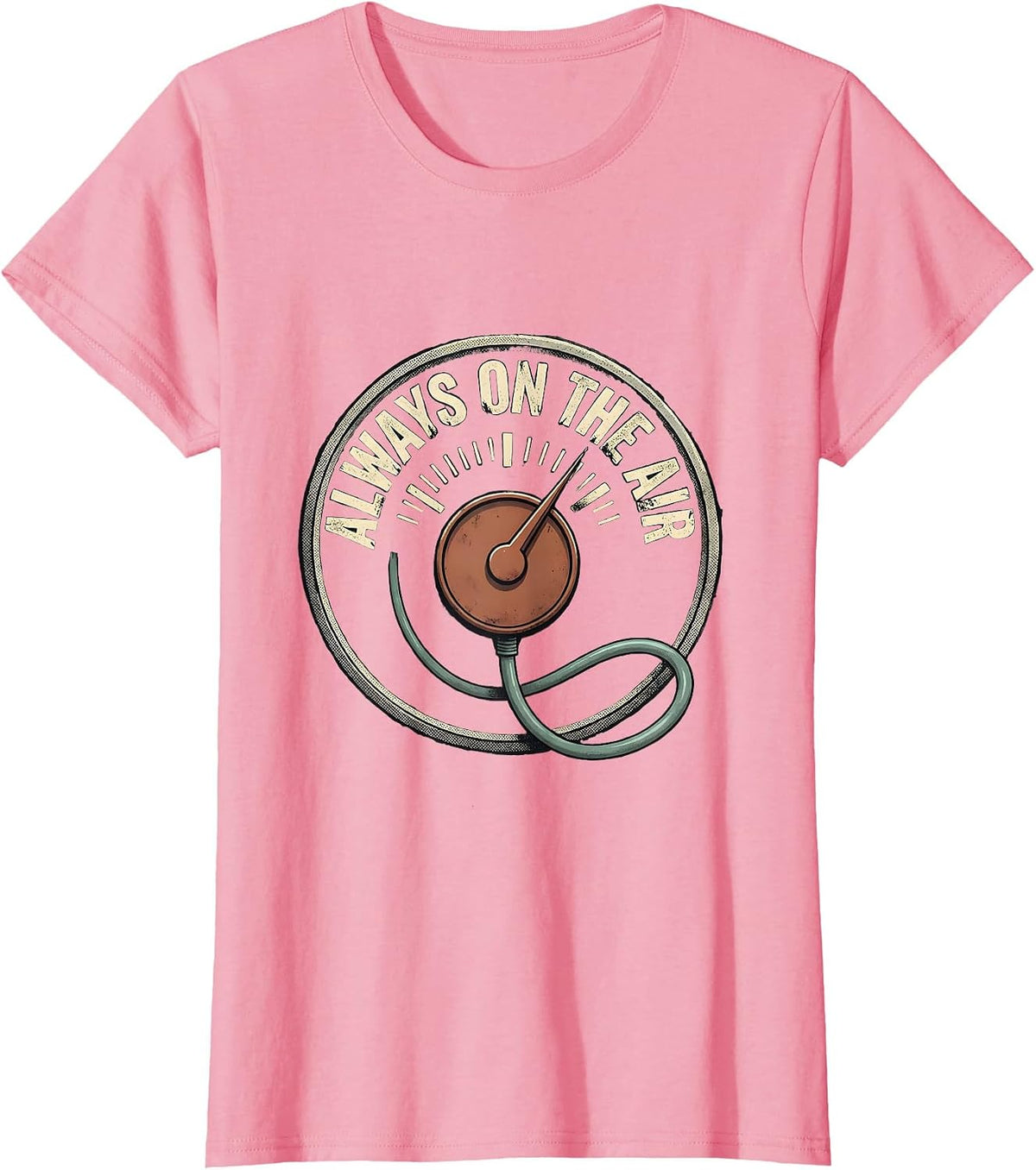 Women's Always On The Air Distressed Ham Radio Operator Humor T-Shirt - Pink