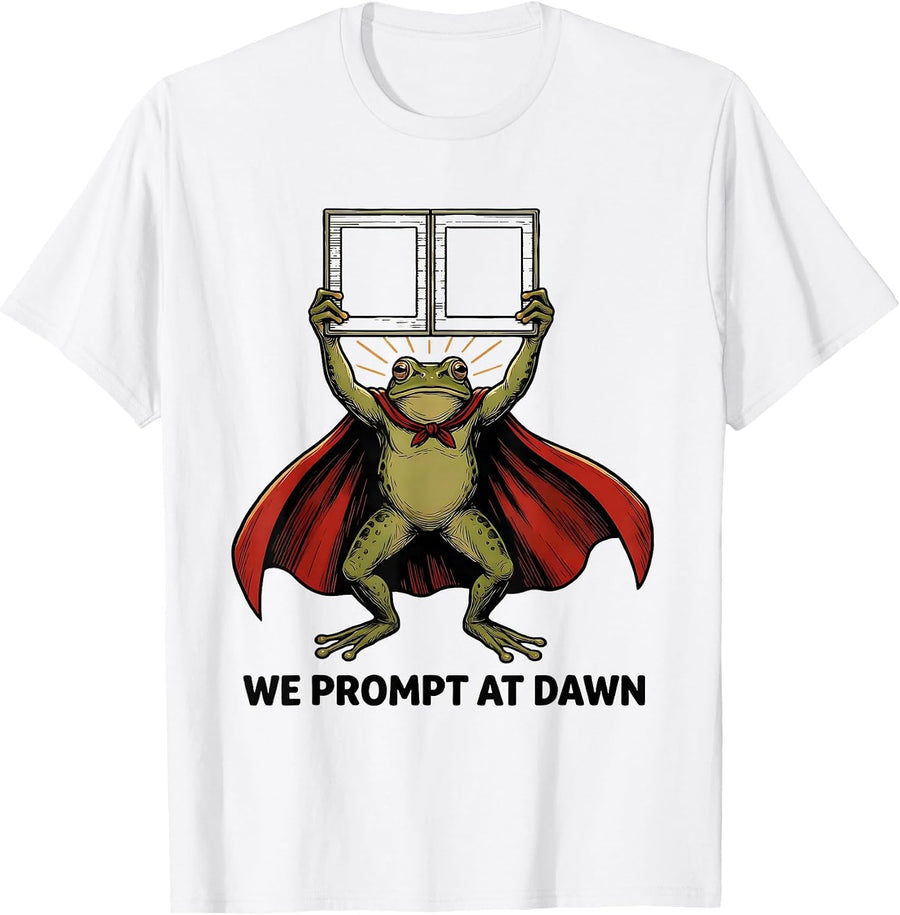 Men's We Prompt At Dawn Funny Teacher Frog Back to School T-Shirt - White