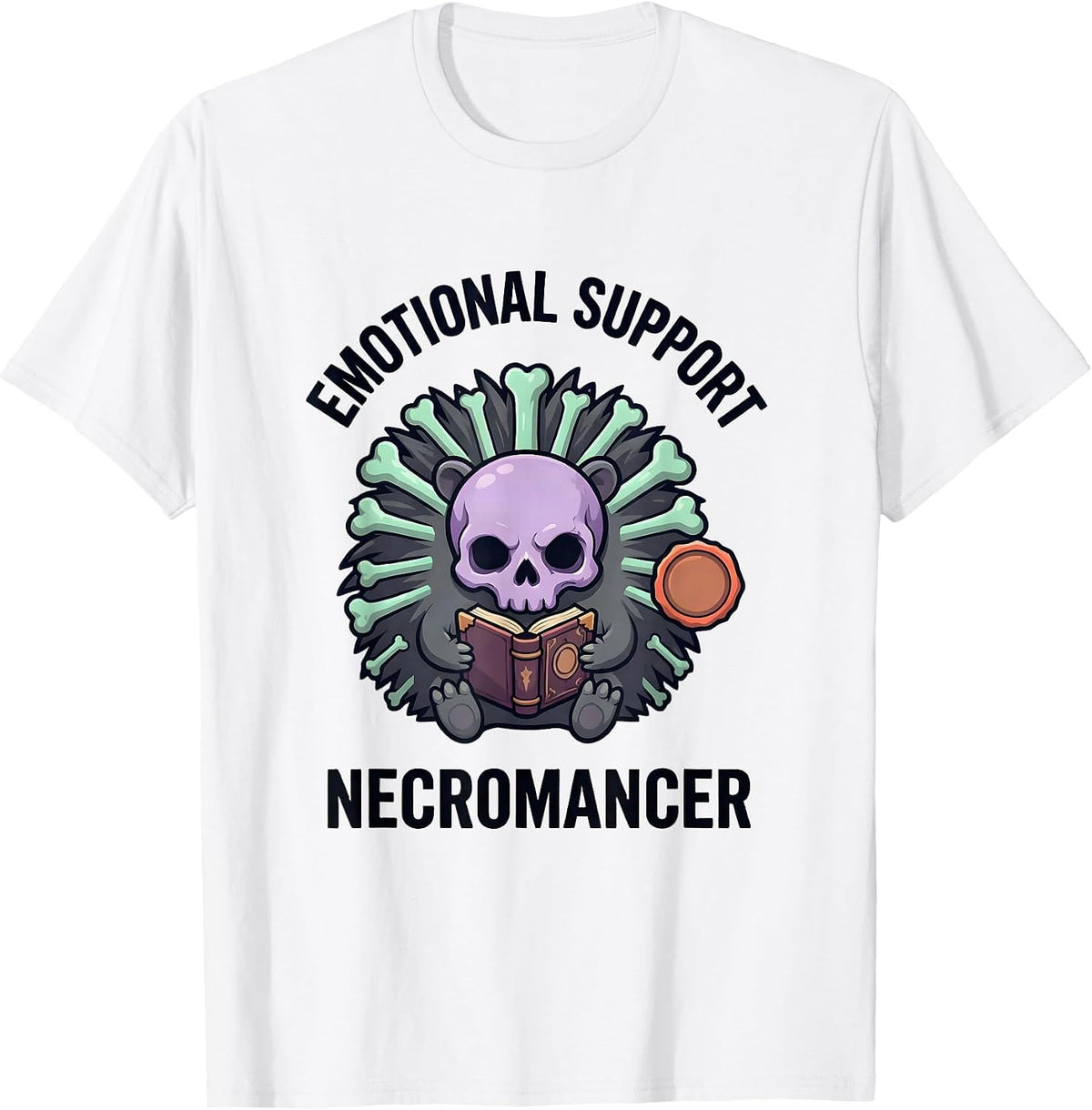 Men's Emotional Support Necromancer Pastel Goth Kawaii Horror T-Shirt - White