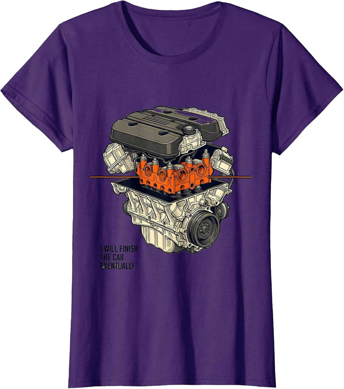 Women's I Will Finish The Car Eventually Funny Mechanic Garage Humor T-Shirt - Purple