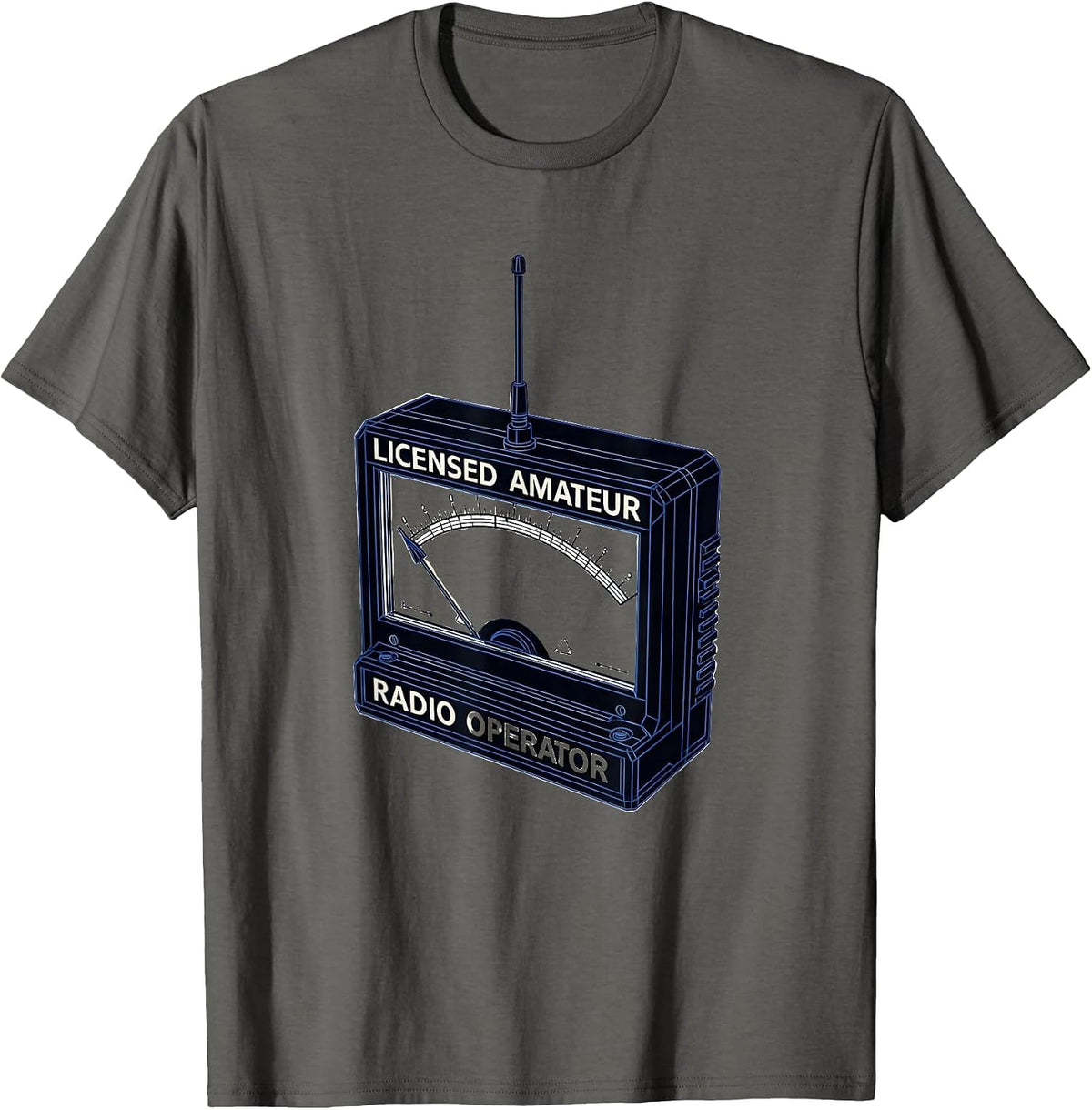 Men's Licensed Amateur Radio Operator Swiss International Ham T-Shirt - Asphalt Grey