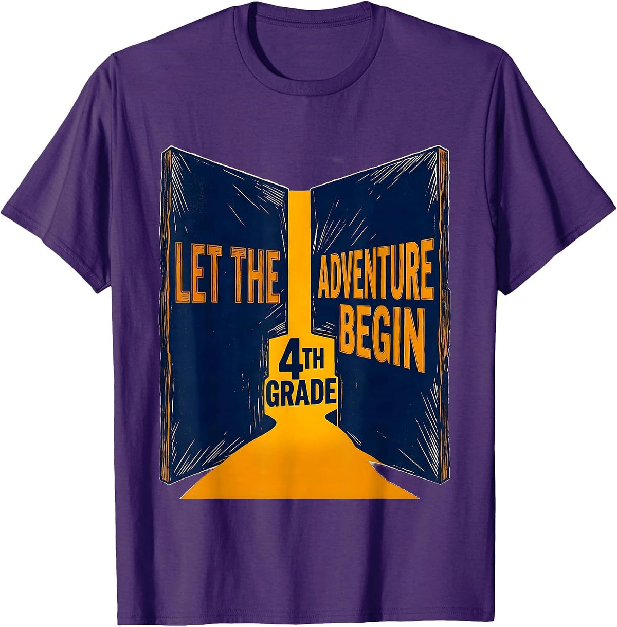 Men's Let The 4th Grade Adventure Begin Fourth Grade Teacher Team T-Shirt - Purple