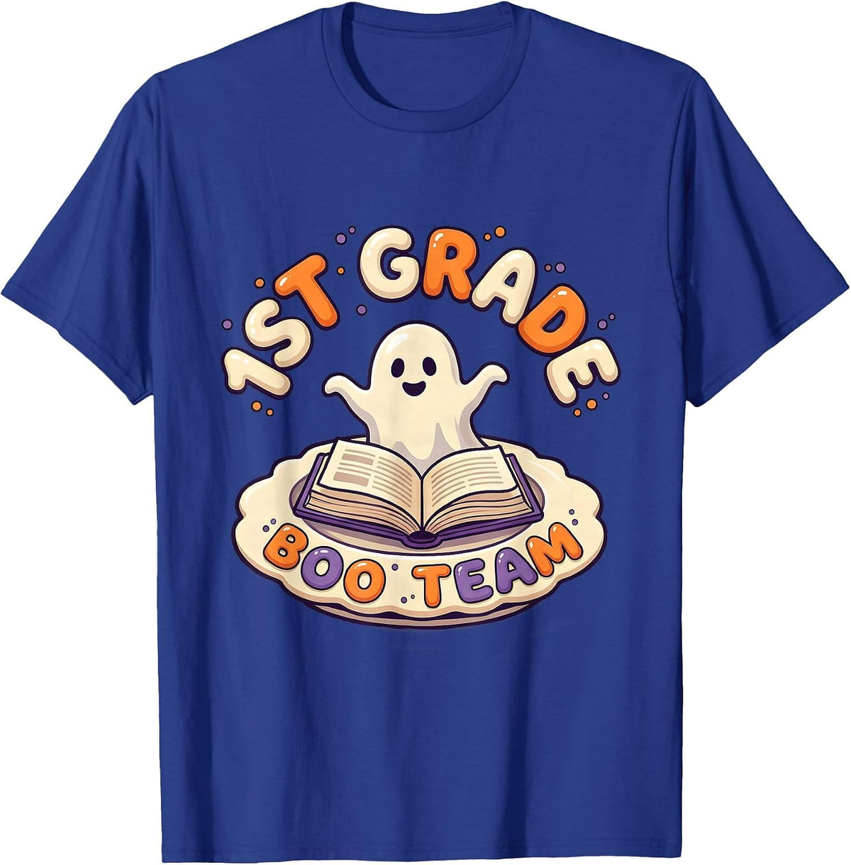 Men's 1st Grade Boo Team Cute Halloween Teacher School Spirit T-Shirt - Royal Blue