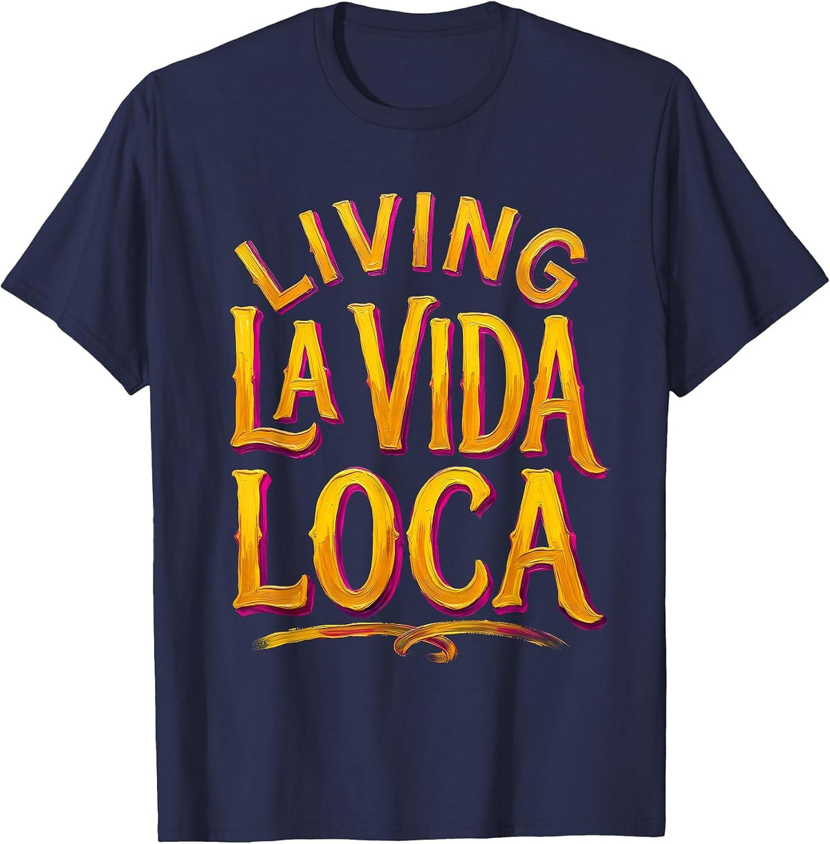 Cinco de Mayo Living La Vida Loca Fiesta Design T-Shirt - Navy Blue