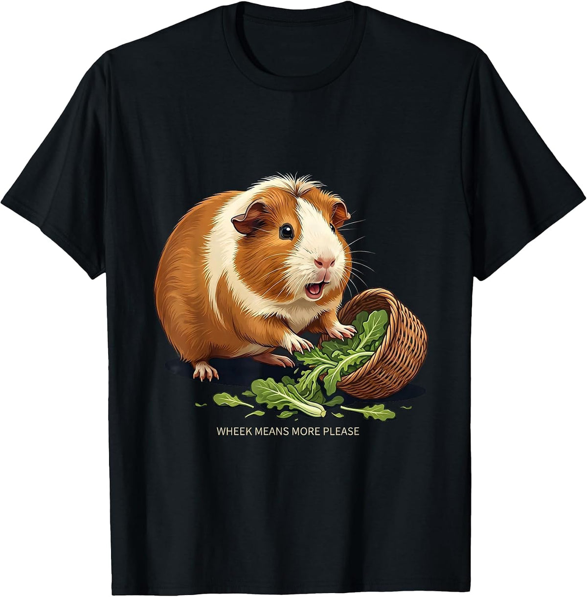 Men's Wheek Means More Please Funny Guinea Pig Pet Lover Humor T-Shirt - Black