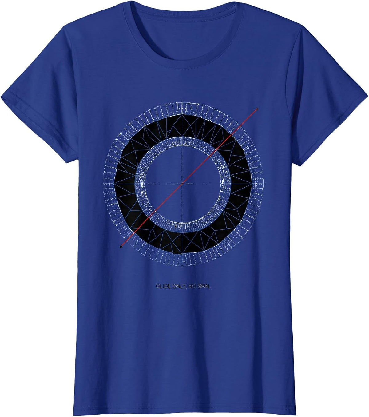 Women's Glide Only No Spin Geometric Throwers Defiant Humor Gift T-Shirt - Royal Blue