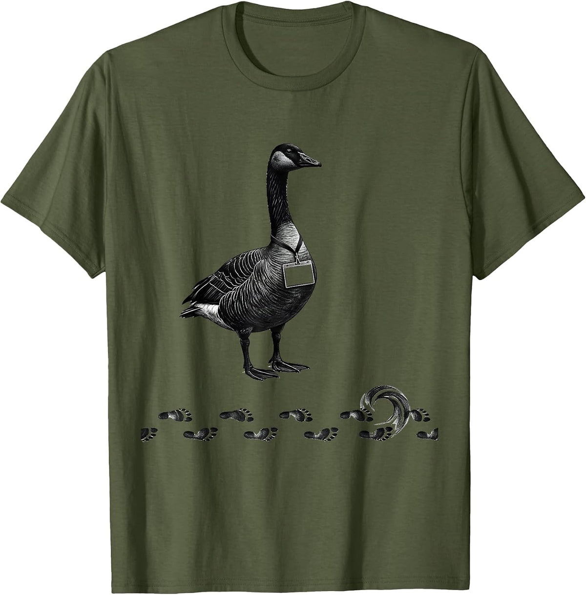 Men's Goose Paraprofessional Workplace Humor Teacher Appreciation T-Shirt - Olive Green