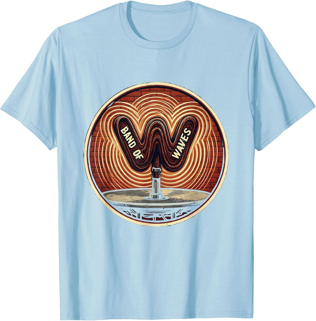 Men's Band Of Waves Ham Radio Operator Nerdy Humor Amateur Radio T-Shirt - Baby Blue