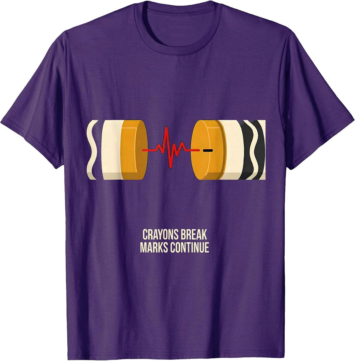 Crayons Break, Marks Continue Mental Health Awareness T-Shirt - Purple