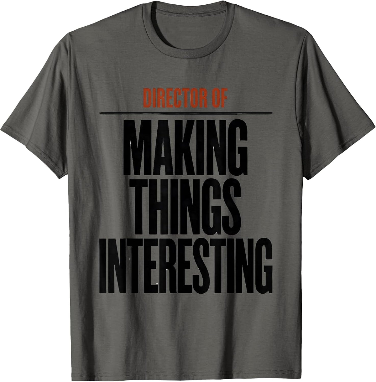 Director Of Making Things Interesting Funny Sarcastic Humor T-Shirt - Asphalt Grey