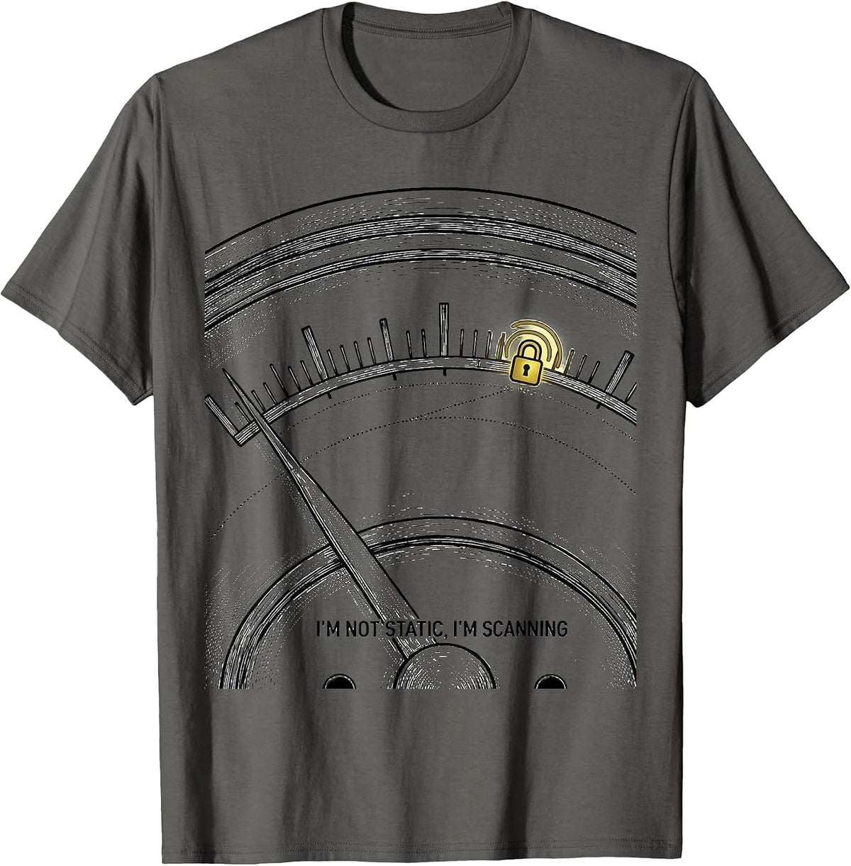 I'm Not Static, I'm Scanning Funny Autism ADHD Awareness T-Shirt - Asphalt Grey