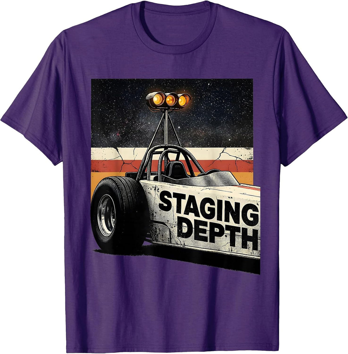Staging Depth Distressed American Flag RC Racing Hobbyist T-Shirt - Purple