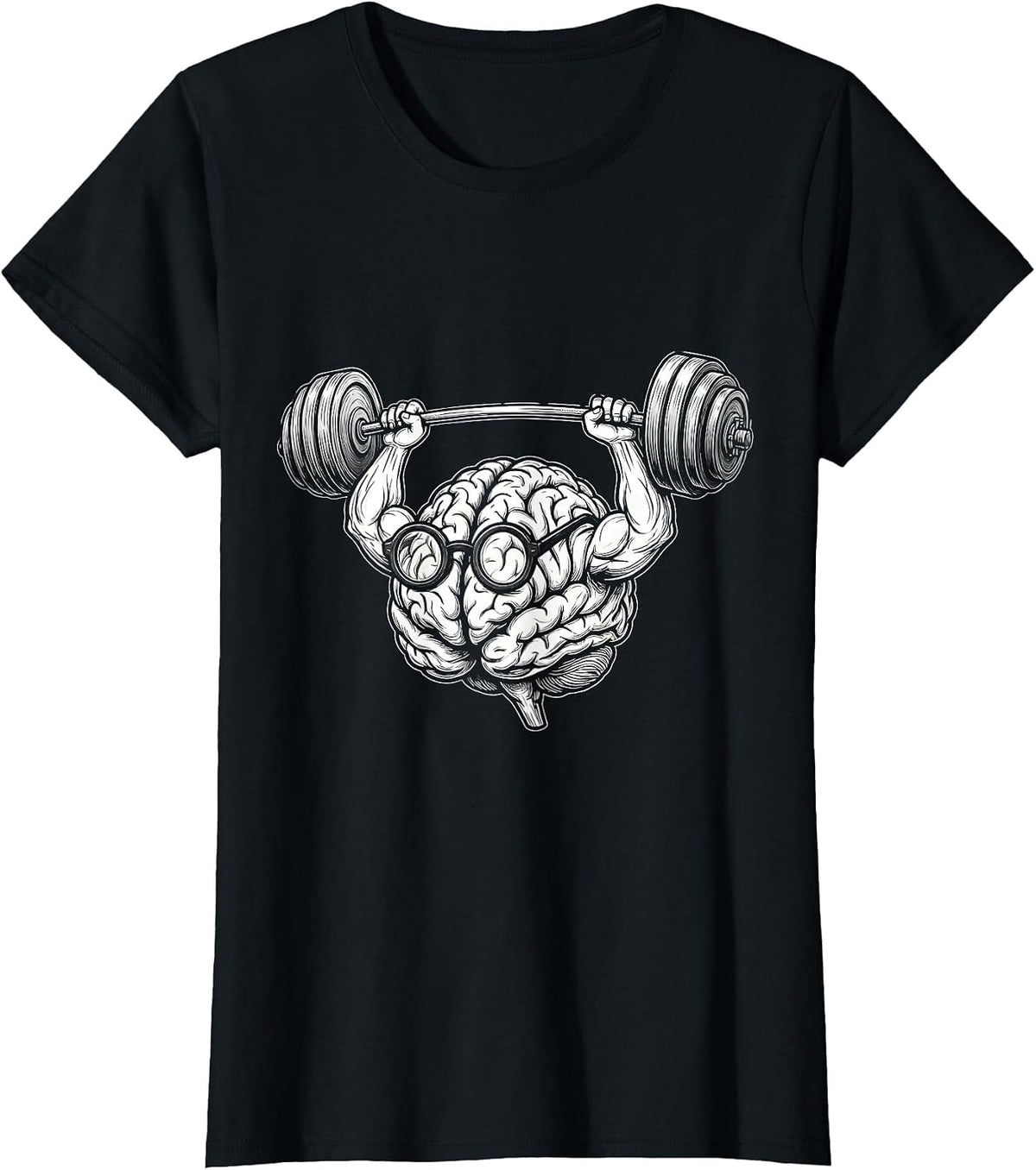 5th Grade Teacher Brain Lifting Barbell Graphic T-Shirt - Black