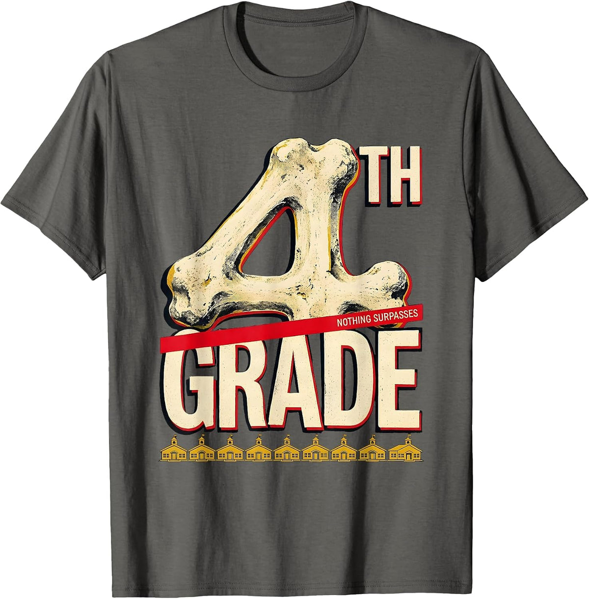 Men's Nothing Surpasses 4th Grade Funny Teacher Back To School T-Shirt - Asphalt Grey