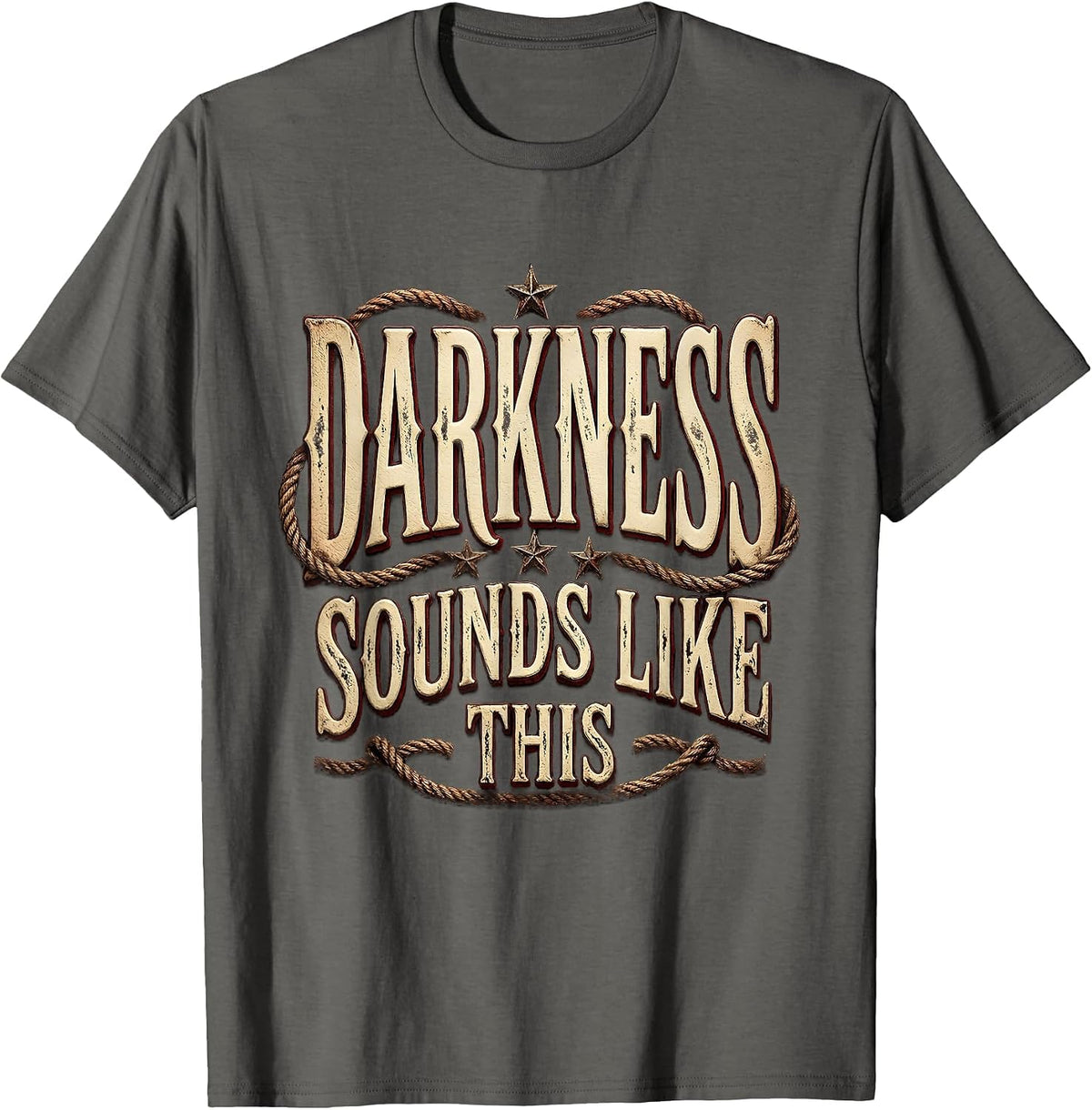 Darkness Sounds Like This Death Metal Design T-Shirt - Asphalt Grey