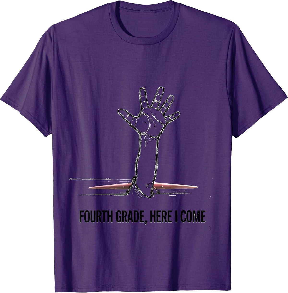 Men's Fourth Grade Here I Come Cute Girl Back To School Teacher T-Shirt - Purple