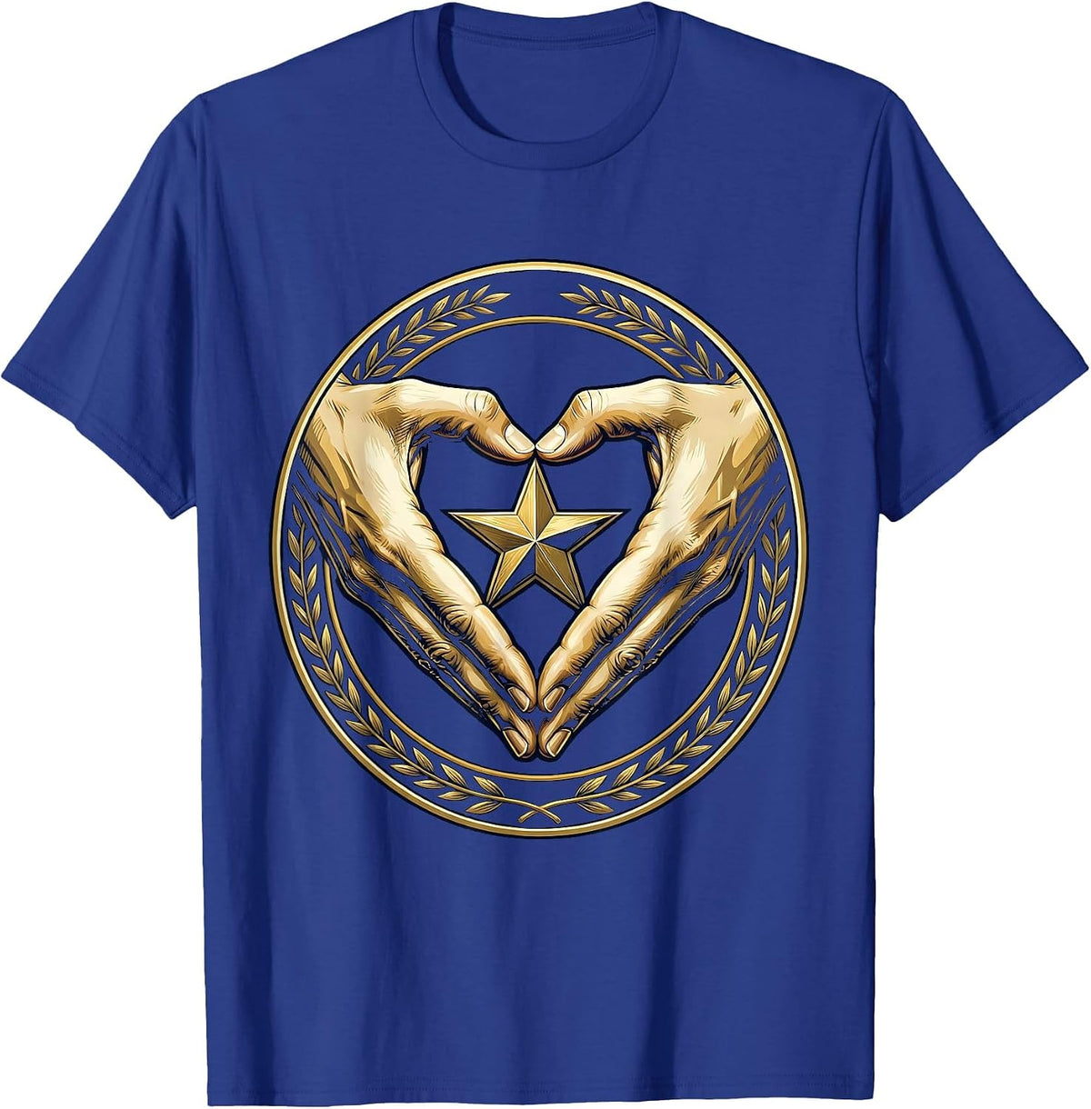 Paraprofessional Heart Hands Glowing Star Design T-Shirt - Royal Blue