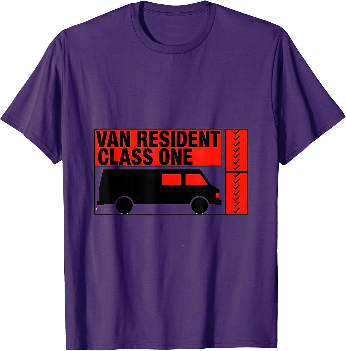 Men's Van Resident, Class One Geometric Van Life Nomad Road-Trip T-Shirt - Purple