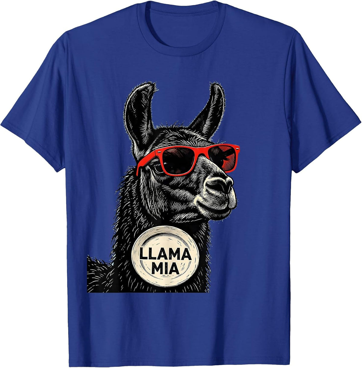 Llama Mia Funny Llama Sunglasses Animal Humor Gift T-Shirt - Royal Blue