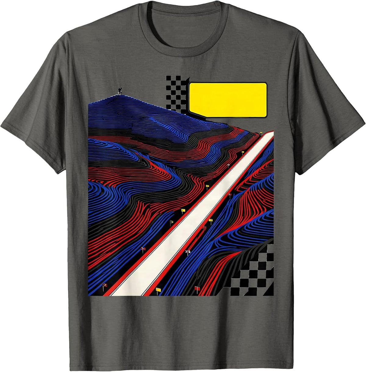 Men's Racing Livery Cross Country Runner Team Humor T-Shirt - Asphalt Grey