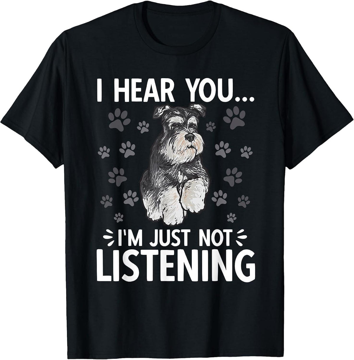 Miniature Schnauzer Dog Mini Schnauzer T-Shirt - Black