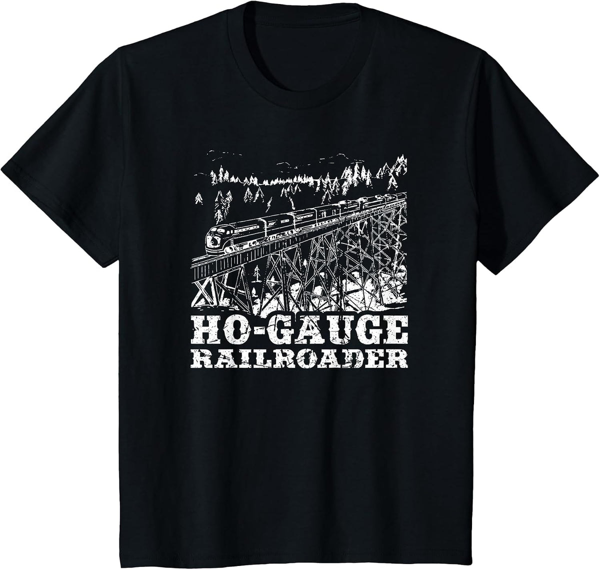 Model Train HO Gauge Railroad Model Railway Train HO Scale T-Shirt - Black