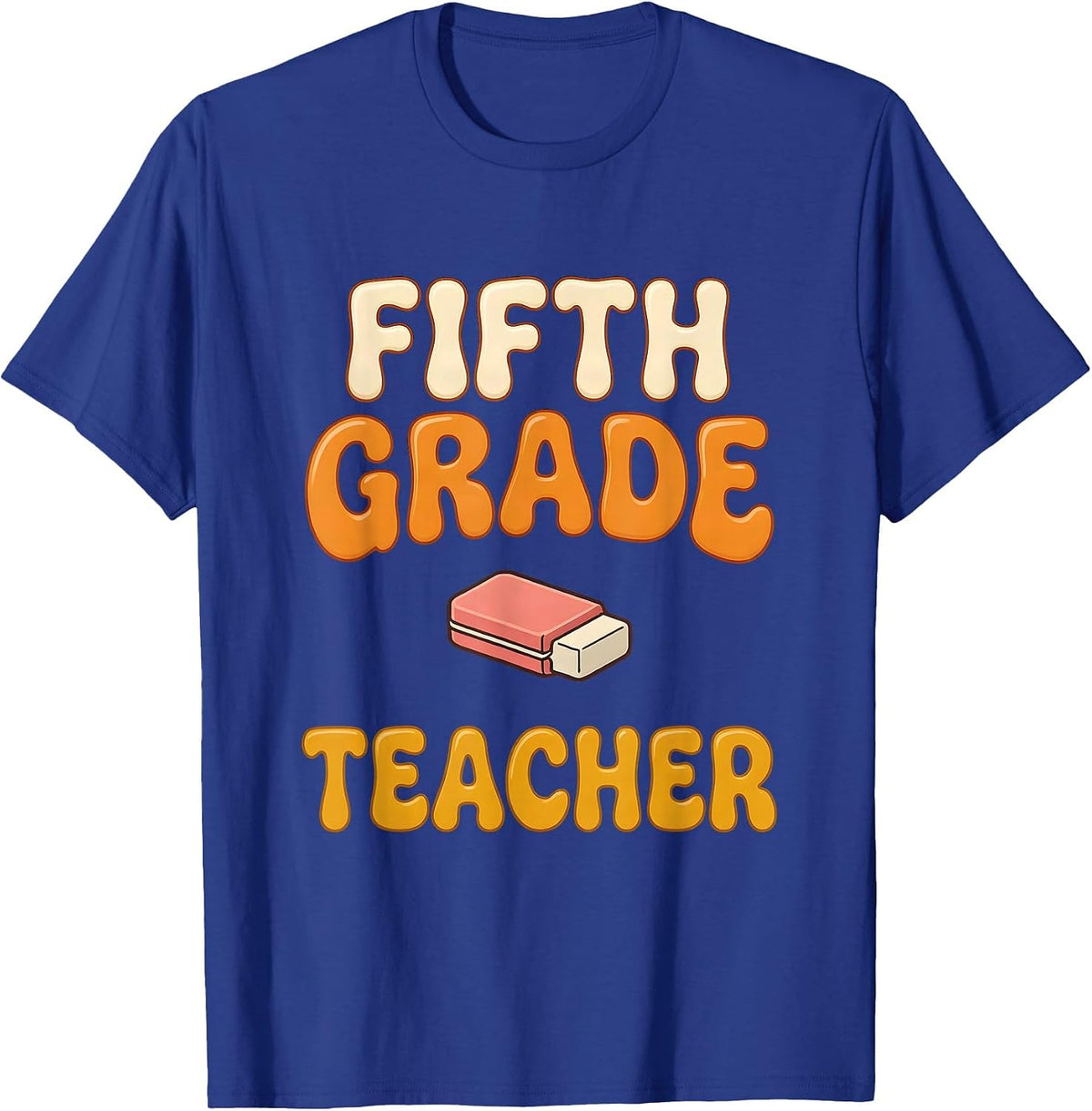 Men's Fifth Grade Teacher Retro 70s Back To School Teacher Gift T-Shirt - Royal Blue