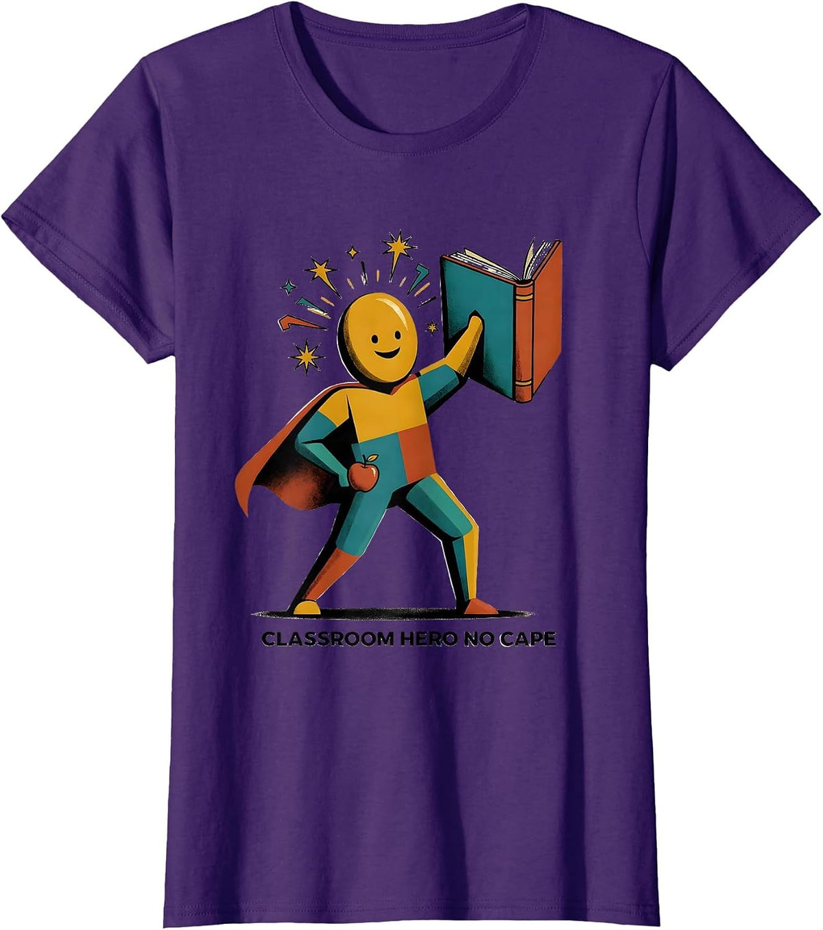 Women's Classroom Hero No Cape Paraprofessional Design T-Shirt - Purple