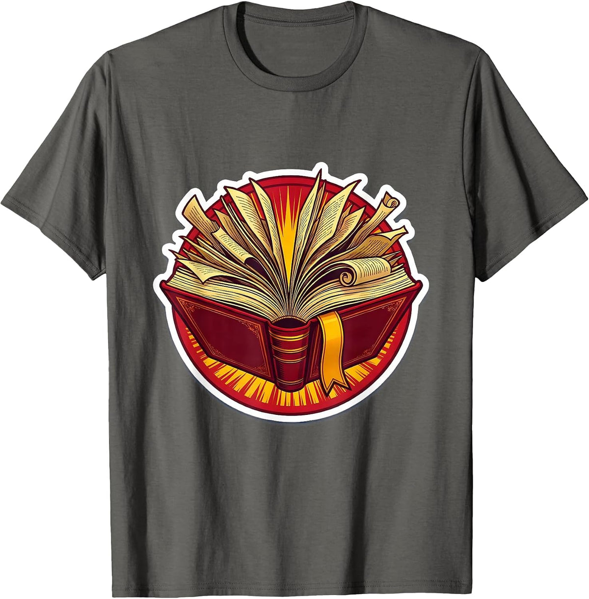 Substitute Teacher Exploding Manual Graphic T-Shirt - Asphalt Grey