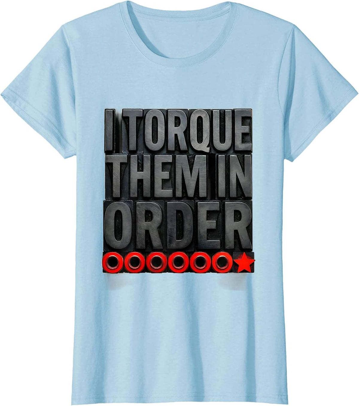 I Torque Them In Order Vintage American Flag Piston Mechanic T-Shirt - Baby Blue