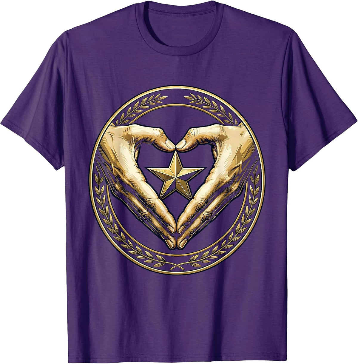 Paraprofessional Heart Hands Glowing Star Design T-Shirt - Purple