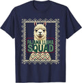 Pajama Llama Squad Funny Llama Christmas Animal Lover T-Shirt - Navy Blue