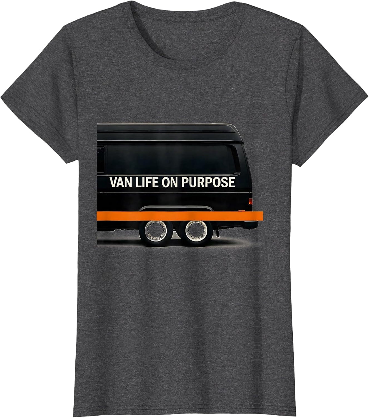 Women's Van Life On Purpose Retro Van Dwellers Nomad Gift T-Shirt - Dark Heather Grey