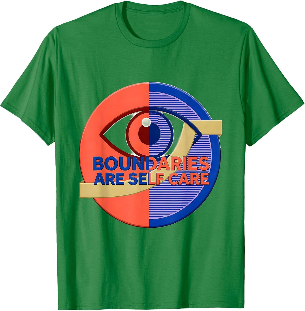 Men's Boundaries Are Self Care Mental Health Design T-Shirt - Kelly Green