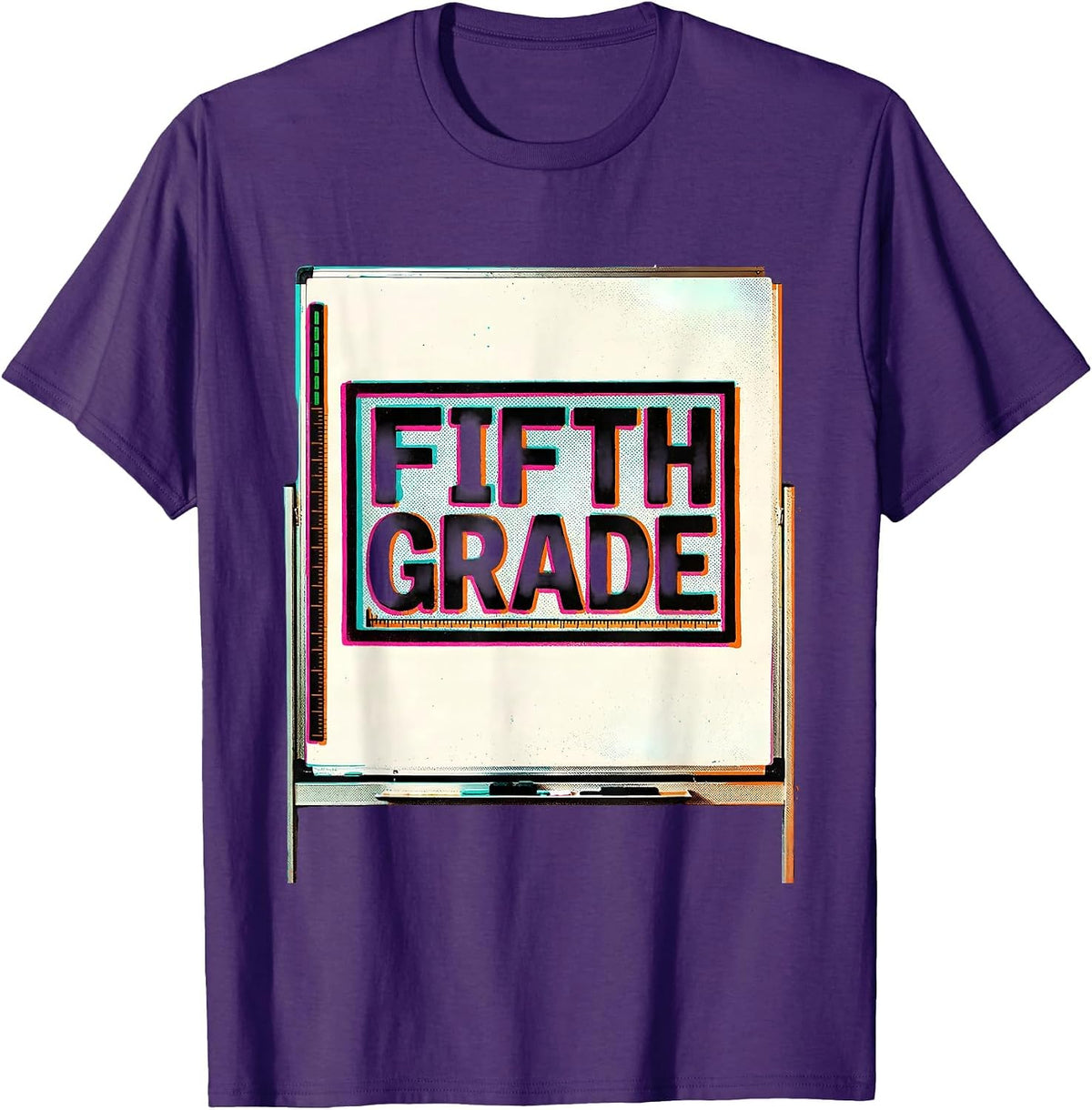 Men's Fifth Grade Retro Teacher Back To School T-Shirt - Purple