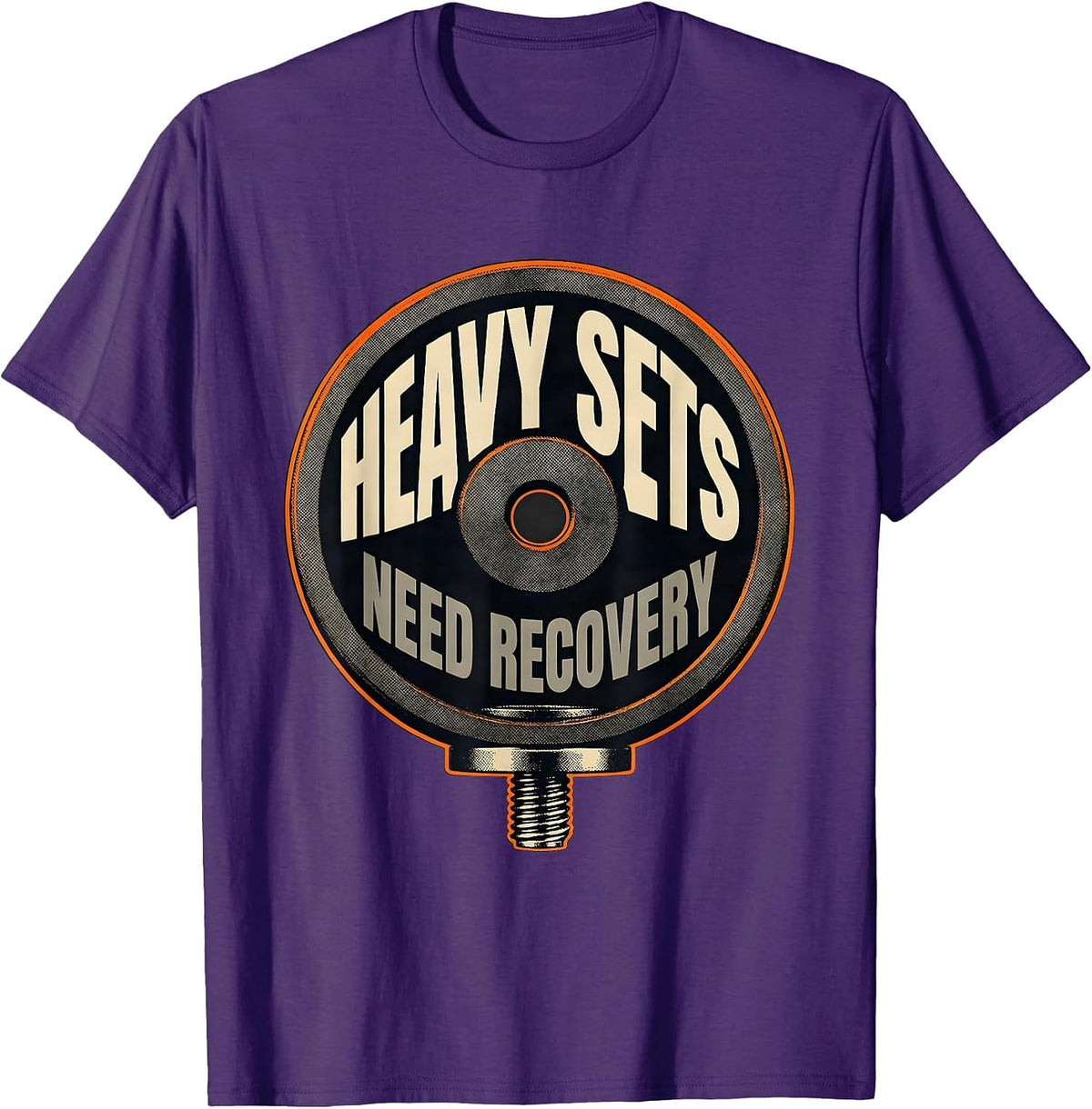 Heavy Sets Need Recovery Funny Gym Workout Weightlifting T-Shirt - Purple