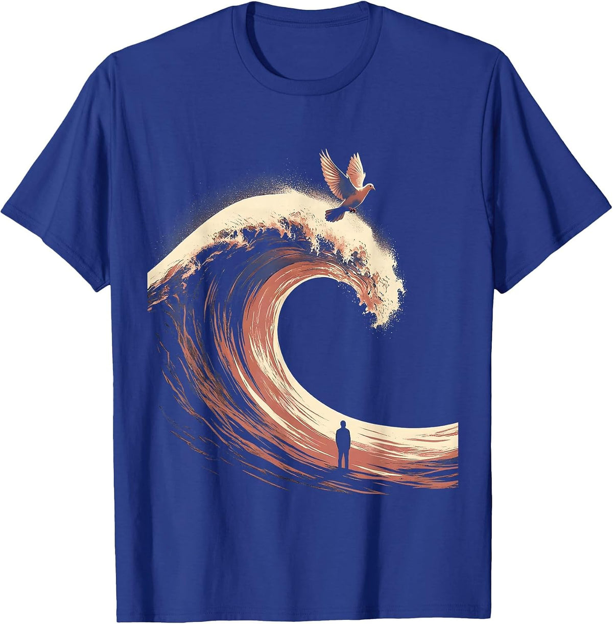 Men's Lone Figure Wave Mental Health Awareness Graphic T-Shirt - Royal Blue