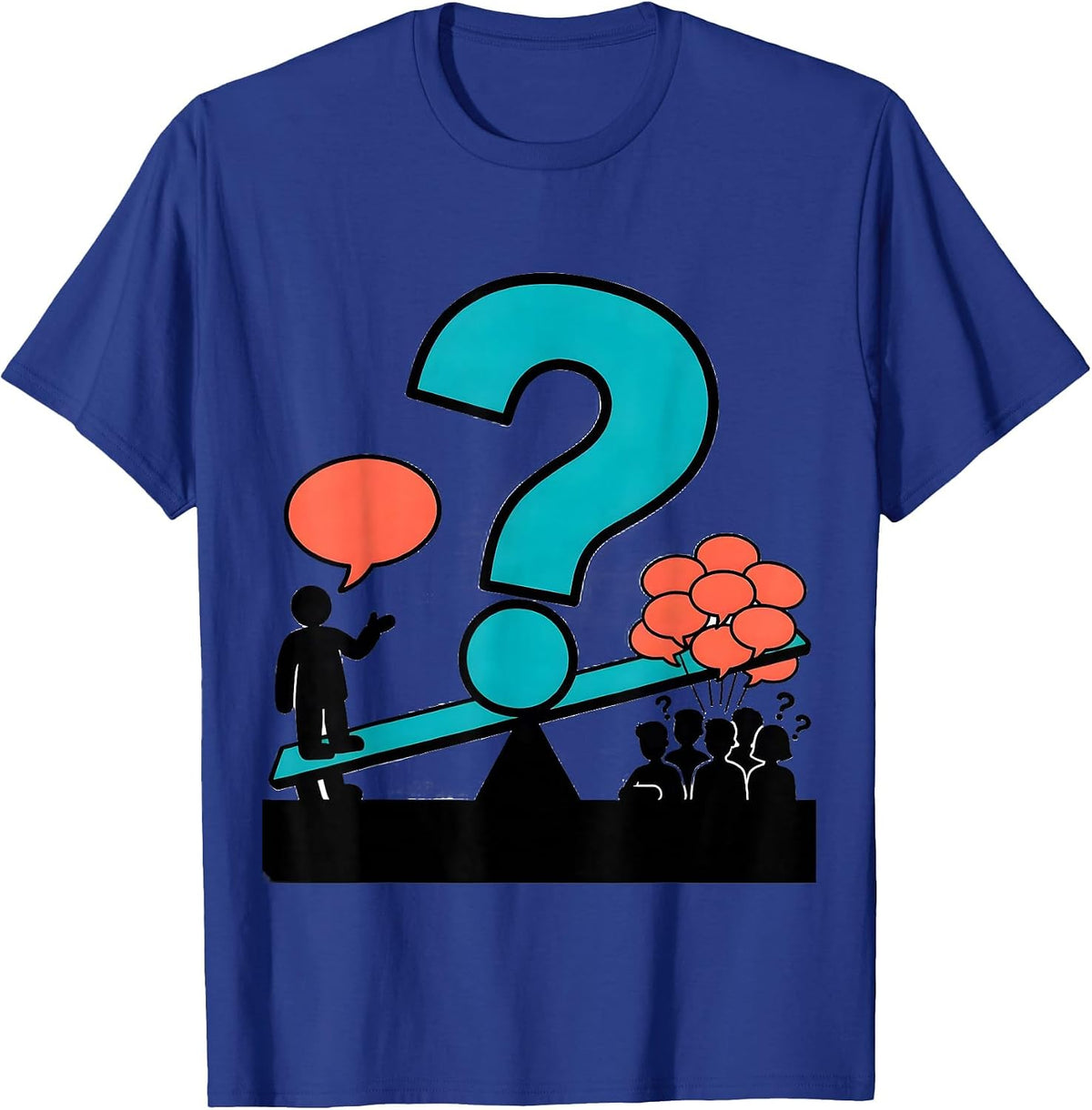 Men's Question Mark Teacher Funny Grammar Humor Gift T-Shirt - Royal Blue