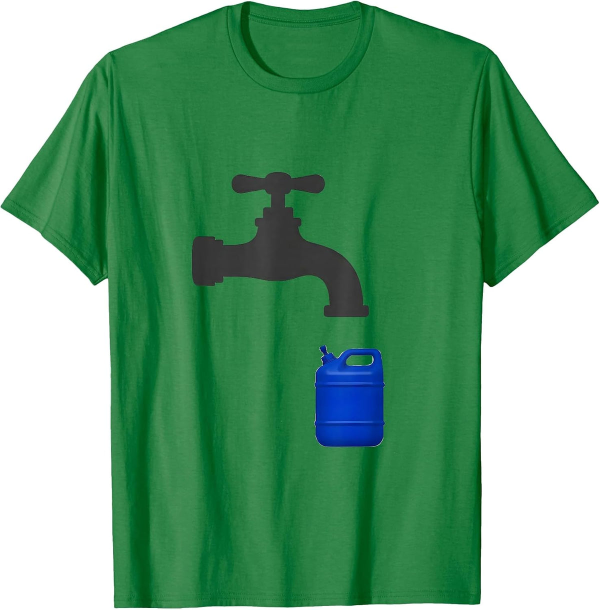 Men's Faucet Jerry Can Minimalist Van Life Nomad T-Shirt - Kelly Green